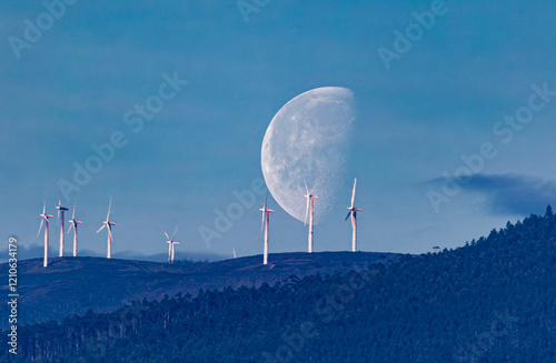 waning moon at the beginning of the year at dusk!