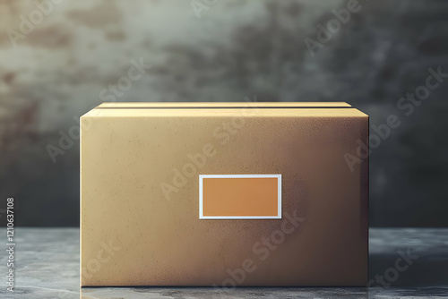 A postal box mockup with a branded sticker on it, designed for shipping and packaging displays. photo