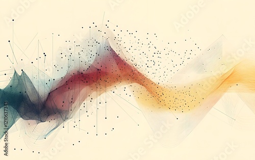 A vibrant abstract design showcasing colorful waves with subtle textures and dynamic elements, perfect for backgrounds or creative projects.