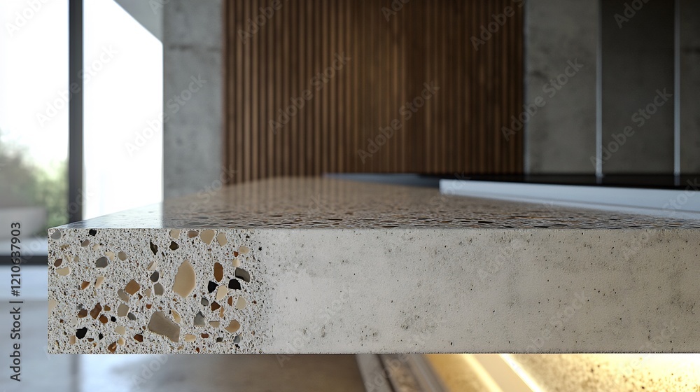 Modern Terrazzo Countertop Detail: A Close-Up of Textured Surface Modern Terrazzo Countertop Detail: A Close-Up of Textured Surface