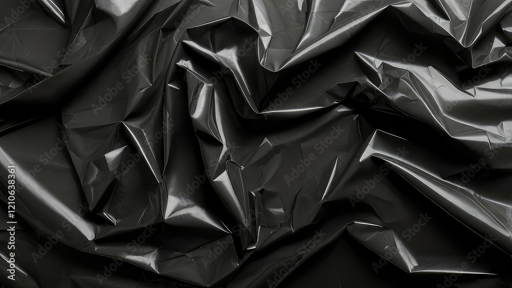 Obraz premium crumpled and folded black and white surface