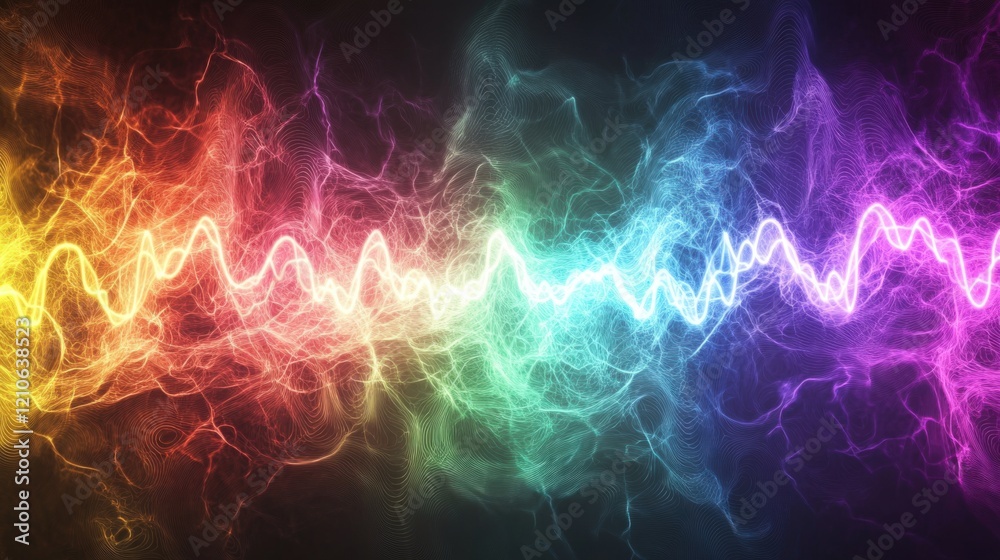 Naklejka premium A Dark Background With A Vibrant Rainbow