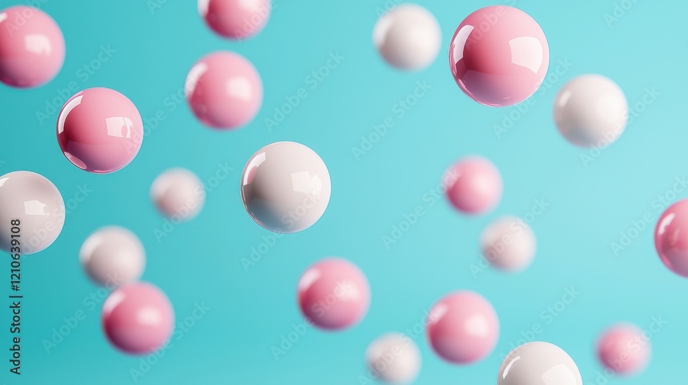 A vibrant composition of floating pink and white spheres against a soft blue background, creating a playful and modern visual effect. A vibrant composition of floating pink and white spheres against a soft blue background, creating a playful and modern visual effect.