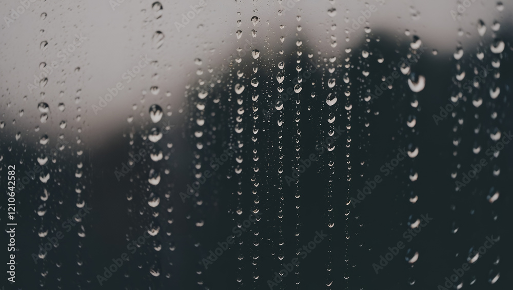 Obraz premium Raindrops on Branch with Colorful Bokeh Background