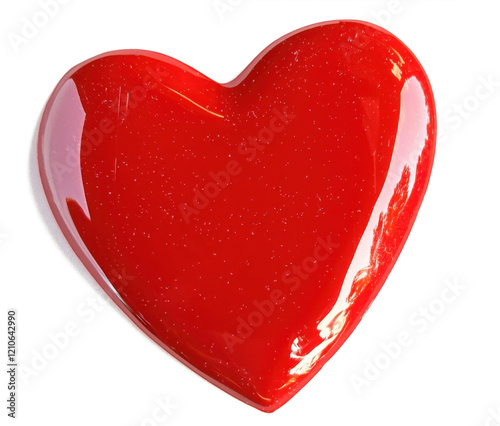 red heart shape sticker isolated