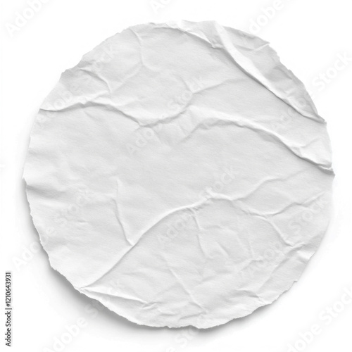 Blank white round paper sticker label isolated 