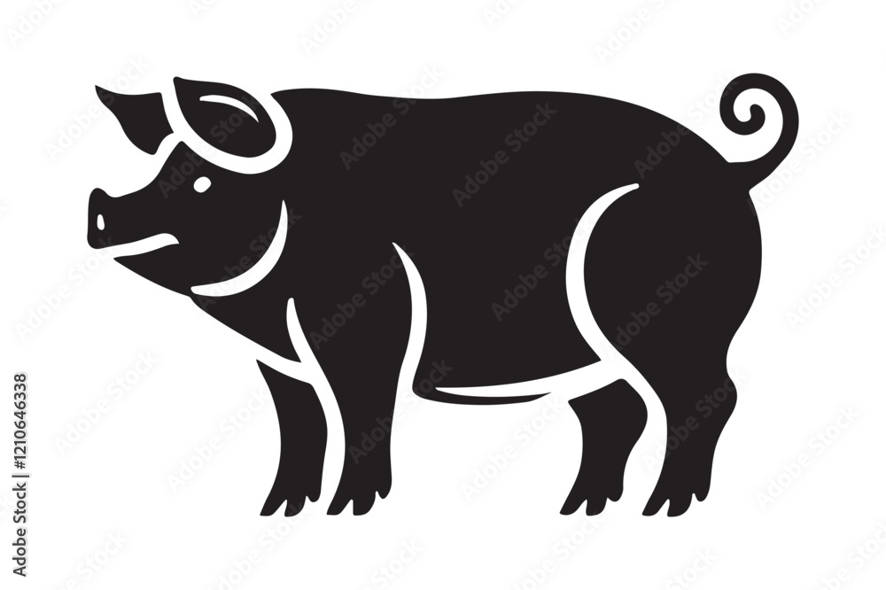 Fototapeta premium Pig silhouette vector art