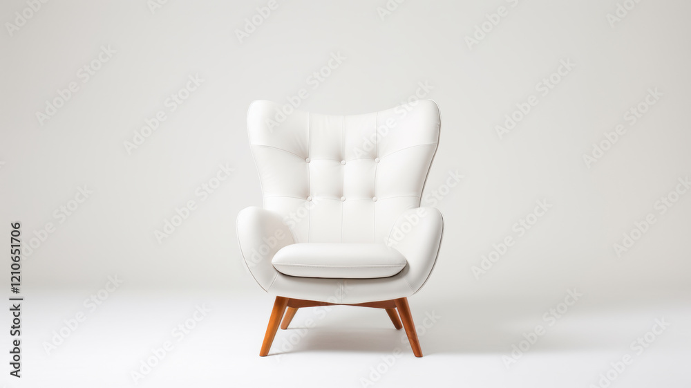 Fototapeta premium Elegant White Leather Armchair