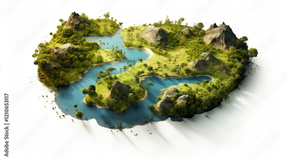 Aerial View of a River Island Aerial View of a River Island