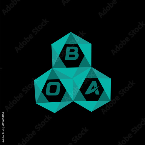 BOA creative minimalist letter logo. BOA unique vector initials alphabet letter logo design