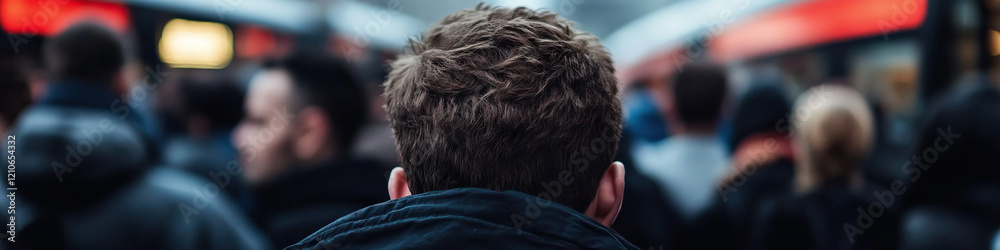 Man with Brown Hair in a Crowd Man with Brown Hair in a Crowd
