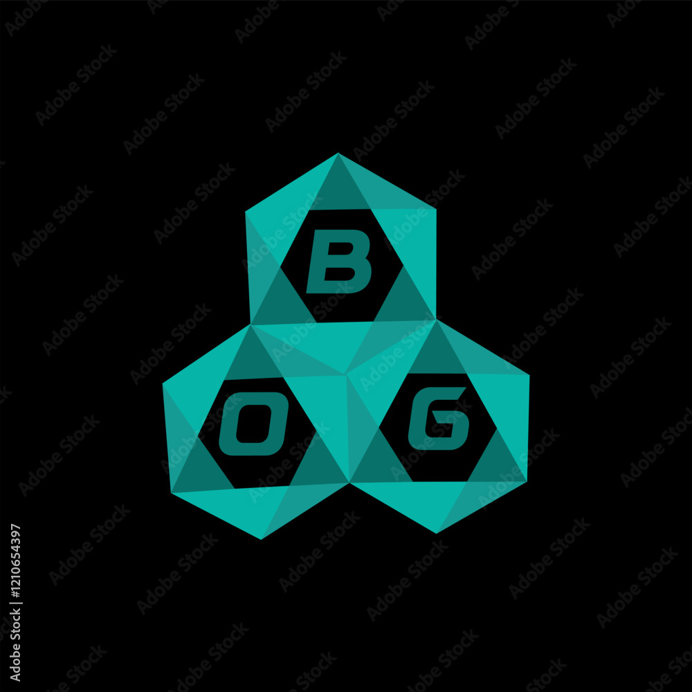 Fototapeta premium BOG creative minimalist letter logo. BOG unique vector initials alphabet letter logo design