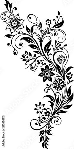 black and white floral background