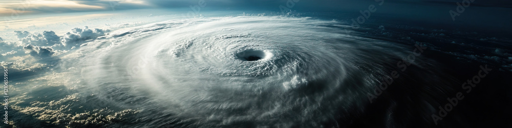 Obraz premium Hurricane Cloud Formation from Aerial Perspective