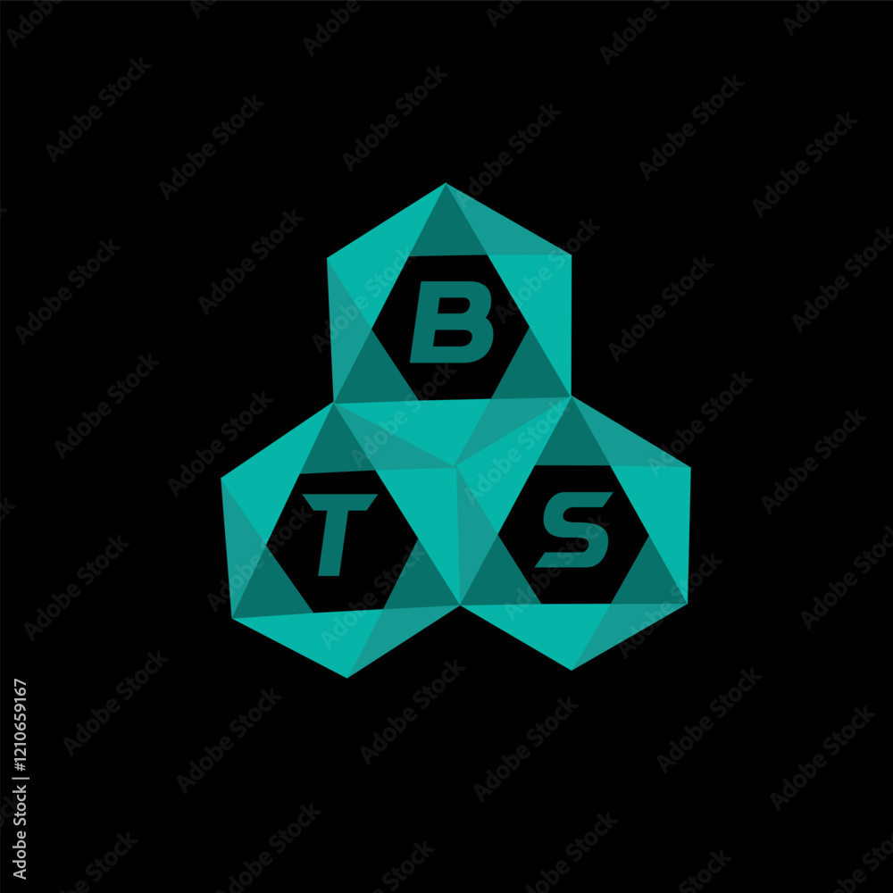 Fototapeta premium BTS creative minimalist letter logo. BTS unique vector initials alphabet letter logo design