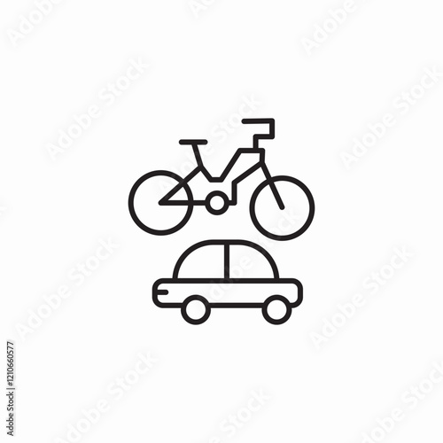 bicycle car transportation icon sign vector photo