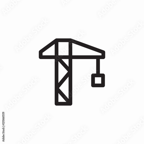 crane machine icon sign vector