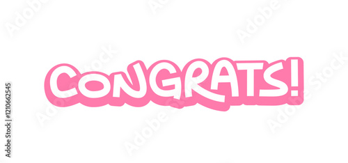 Congratulations sticker. Hand drawn letters for congratulating message banner.