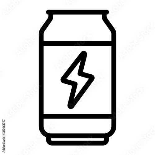 energy drink icon in outline style on transparent background