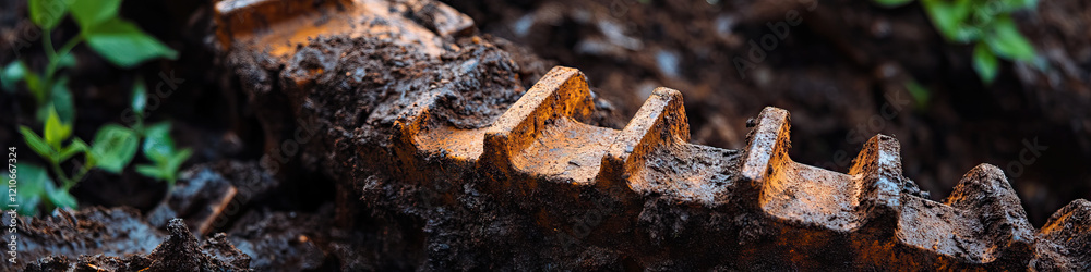 Mud-Covered Track Tread Section Mud-Covered Track Tread Section