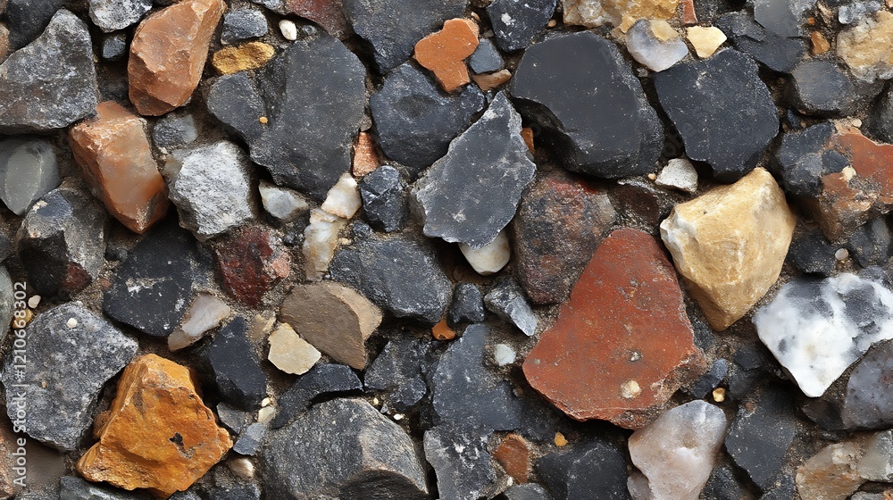 A Close Up View Of Varied Stones In A Wall A Close Up View Of Varied Stones In A Wall