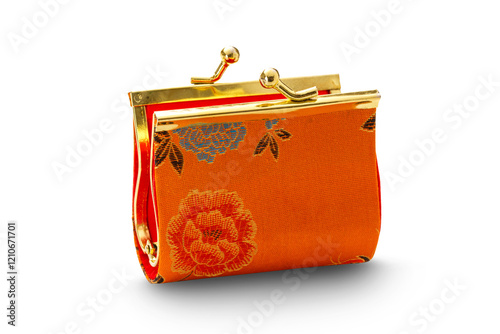Colorful purse on white background