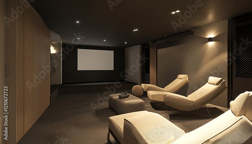 Transformation a dull basement into a bright entertainment area with a home theater setup