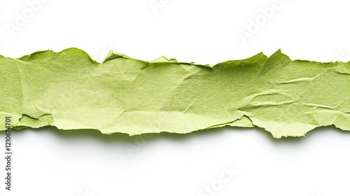 Green adhesive paper, on white background