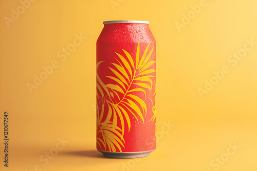 A soda packaging can mockup design featuring dynamic visuals to showcase beverage branding. photo