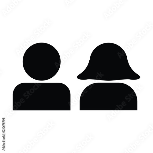 Man woman male female person avatar icon logo vector sign symbol set, silhouette 