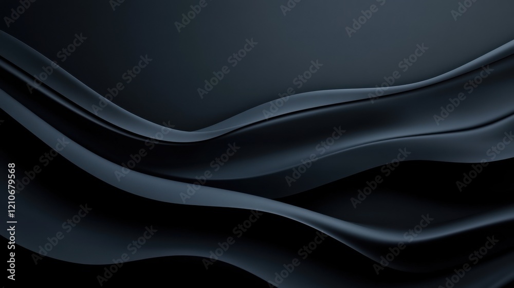 Naklejka premium Abstract dark flowing waves design background with smooth texture and elegant gradients for modern visuals