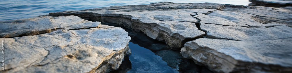 Coastal Rock Formation with Water Channel Coastal Rock Formation with Water Channel