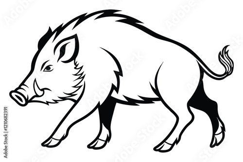 minimalist wild boar logo design