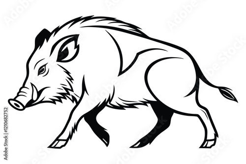 minimalist wild boar logo design