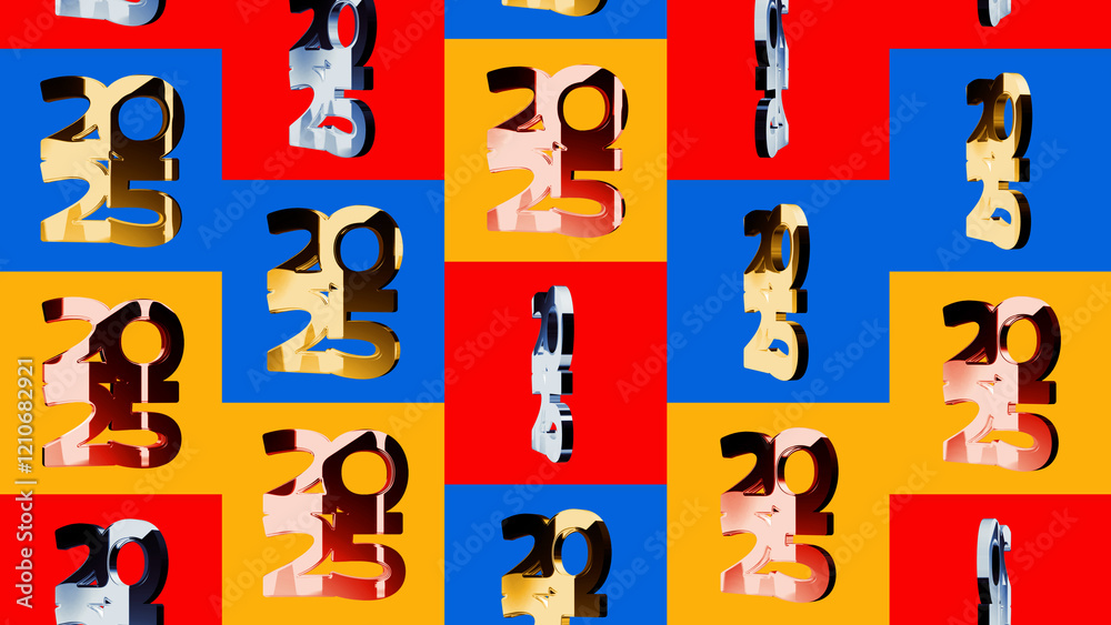 Fototapeta premium 2025 year concept 3d illustration