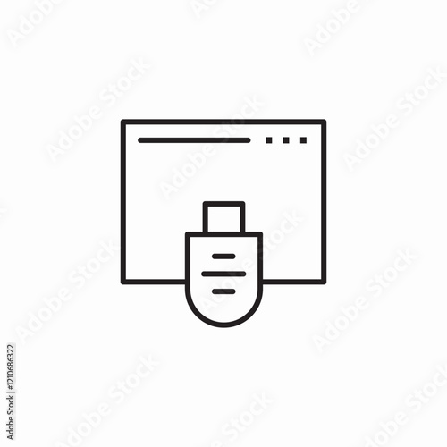 usb web connection icon sign vector