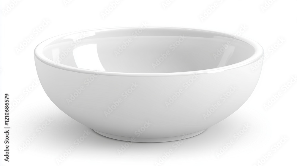 Empty White Bowl on White Background for Creative Cooking Use Empty White Bowl on White Background for Creative Cooking Use