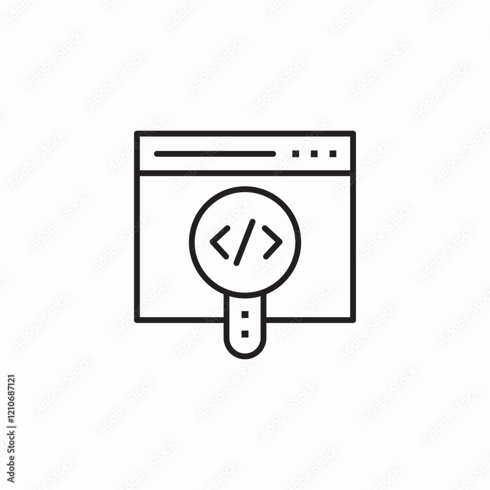 web code search icon sign vector web code search icon sign vector