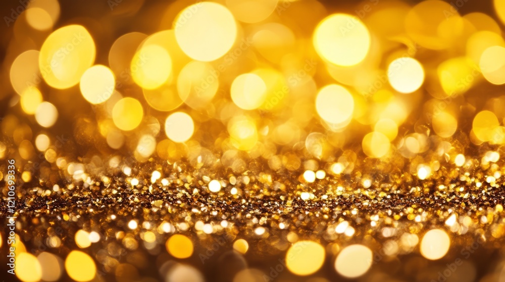 Golden bokeh lights cascading over a dark surface, highly detailed, luxurious and elegant, dynamic and vibrant, magical and beautiful, striking and captivating atmosphere