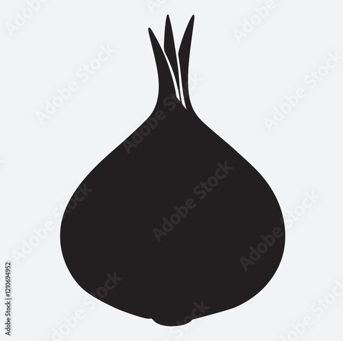 onion silhouette vector art illustration