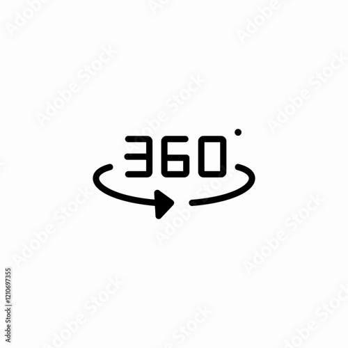 full 360 range icon sign vector