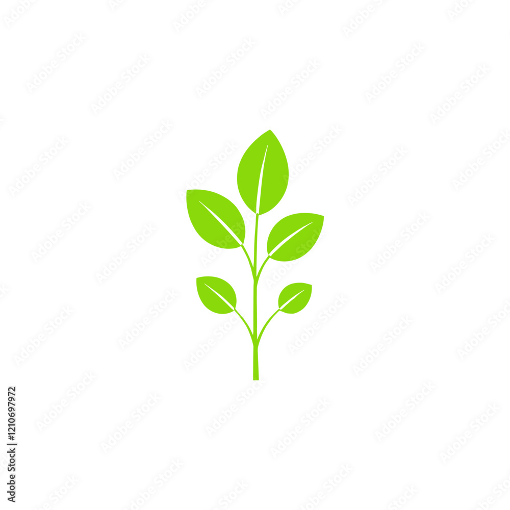 A green plant on a blue background with a green plant on it A green plant on a blue background with a green plant on it