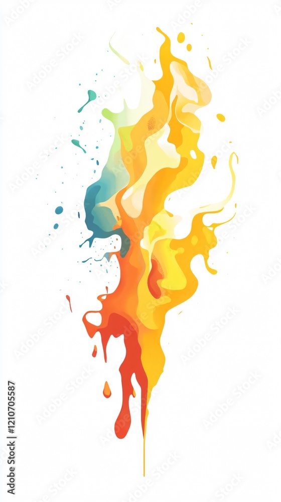 Obraz premium A symphony of colors: Abstract art showcasing a vibrant paint splash. Ideal for modern and artistic backgrounds.