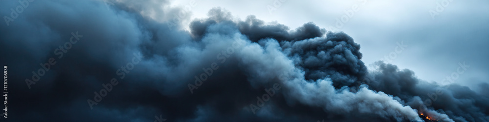 Obraz premium Dense Smoke Plume from a Fire