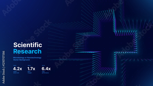 3D Blue Digital Wireframe Grid Plus Sign Background. Lines and Dots Aid and Health Care for Hospital Emergency Banner. Medical Symbol of Emergency Help. 3D Math Plus Vector Illustration.