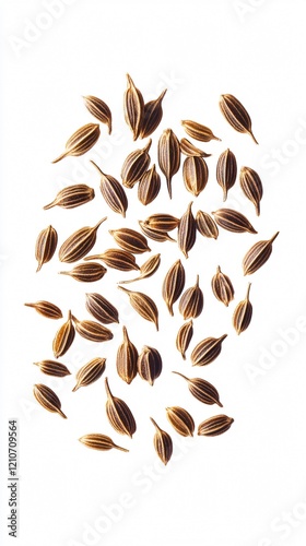 Assortment of Parsley Seeds on White Background: A Culinary and Photographic Delight