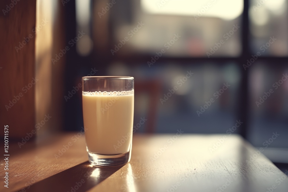 A solitary glass of milk stands on a sunlit wooden table, capturing a simple moment of calm and warmth in the quiet of the morning. A solitary glass of milk stands on a sunlit wooden table, capturing a simple moment of calm and warmth in the quiet of the morning.