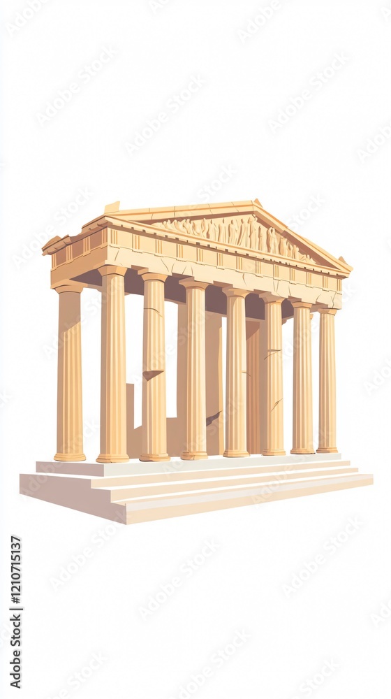 Fototapeta premium Majestic Temple: A Glimpse into Ancient Greek Architecture and History