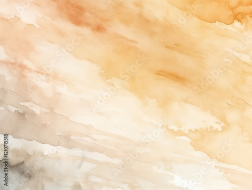 strokes of watercolor paint water technique on a watercolor sheet beige colors