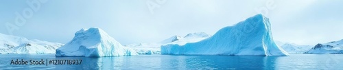 Large chunk of ice calving off Greenland glacier, climate crisis, sea level rise photo